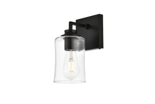 Ronnie 1 light Black and Clear Bath Sconce