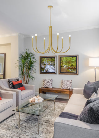 Layne 36 inch chandelier in Brass