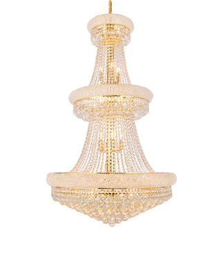 Primo 32 light Gold Chandelier Clear Royal Cut Crystal