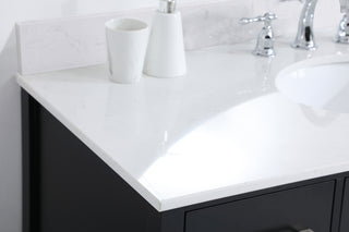 48 inch Single Bathroom Vanity in Black with Backsplash