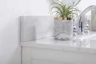 36 inch Single bathroom vanity in white with backsplash