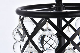 Madison 1 light Matte Black Pendant Clear Royal Cut Crystal