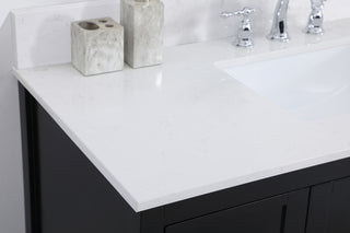 48 inch Single Bathroom Vanity in Black with Backsplash