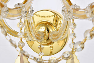 Maria Theresa 7 light Gold Wall Sconce Golden Teak (Smoky) Royal Cut Crystal