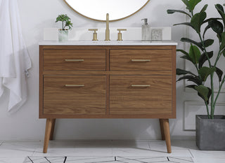 42 inch bathroom Vanity in Walnut Brown with Backsplash