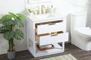30 inch Single bathroom vanity in white