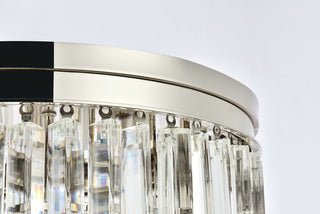 Sydney 9 light polished nickel Flush Mount Clear Royal Cut Crystal