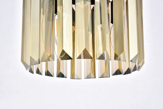Sydney 3 light Matte Black Pendant Golden Teak (Smoky) Royal Cut Crystal