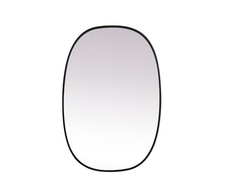 Metal Frame Oval Mirror 27x40 Inch in Black