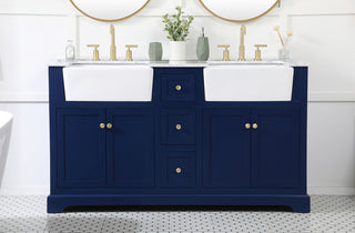 60 inch double bathroom vanity in blue