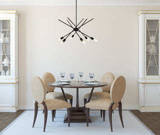 Armin 6 lights pendant in black