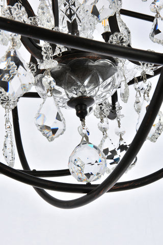 Geneva 4 light Dark Bronze Pendant Clear Royal Cut crystal