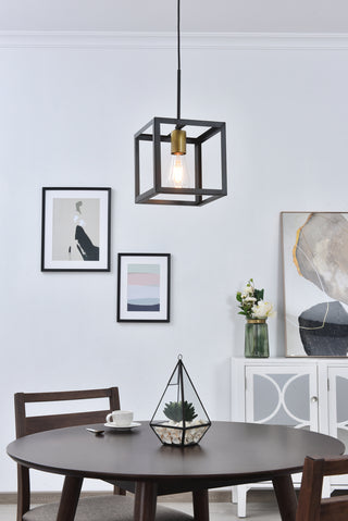 Resolute 1 light brass and black Pendant