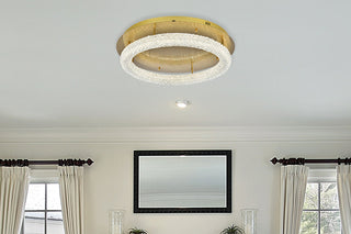 Bowen 26 inch Adjustable LED Flush Mount in Satin Gold