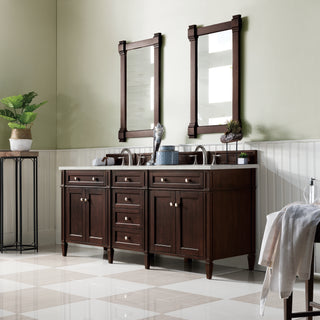 72 Inch Brittany Freestanding Vanity in Burnished Mahogany / Lime Delight Top