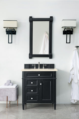 30 Inch Brittany Freestanding Vanity in Black Onyx / Eternal Marfil Top