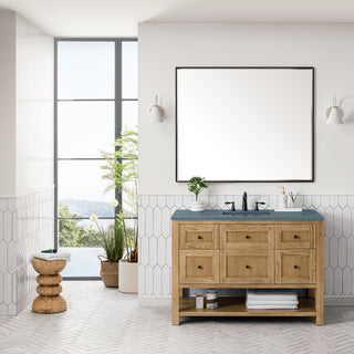 48 Inch Breckenridge Freestanding Vanity in Light Natural Oak / Cala Blue Top