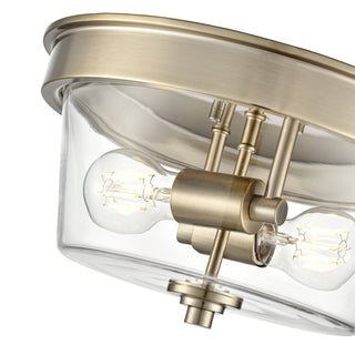 Strayhan 13" 2-Light Flush Mount - Modern Gold