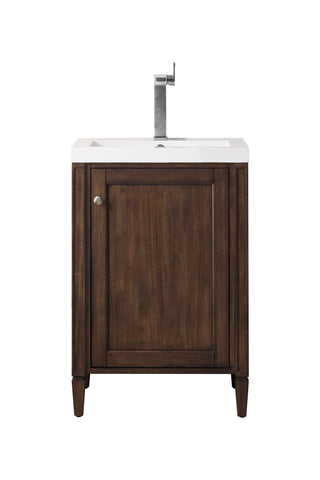 23.625 Inch Britannia Freestanding Vanity in Mid-Century Acacia / White Glossy Top