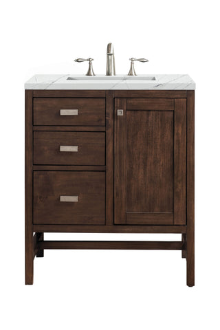 30 Inch Addison Freestanding Vanity in Mid-Century Acacia / Ethereal Noctis Top