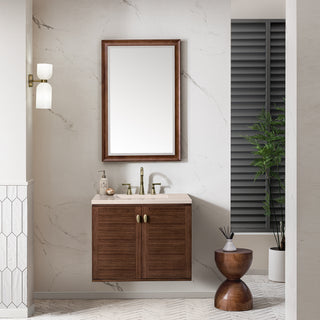 30 Inch Amberly Dual Mount Vanity in Mid-Century Walnut / Eternal Marfil Top