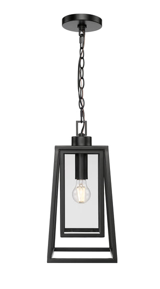 Denzell 8.25" Wide 1-Light Outdoor Hanging Lantern - Powder Coated Black