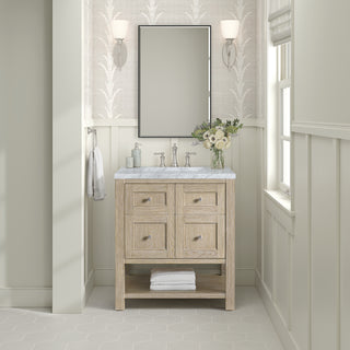 30 Inch Breckenridge Freestanding Vanity in Whitewashed Oak / Carrara White Top