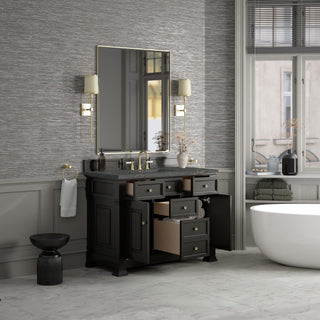 48 Inch Brookfield Freestanding Vanity in Black Onyx / Parisien Bleu Top