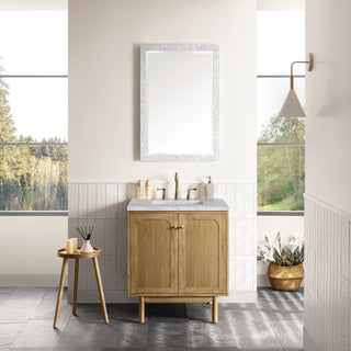 30 Inch Laurent Dual Mount Vanity in Light Natural Oak / Victorian Silver Top