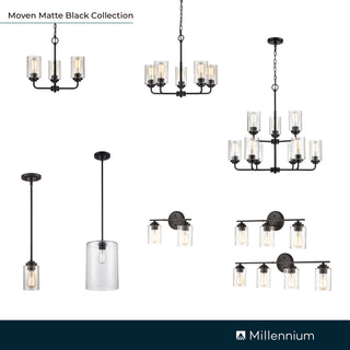 Moven 3-Light Chandelier Ceiling - Matte Black