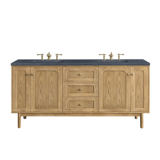 72 Inch Laurent Dual Mount Vanity in Light Natural Oak / Charcoal Soapstone Top