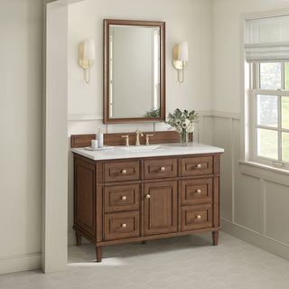 48 Inch Lorelai Freestanding Vanity in Mid-Century Walnut / Lime Delight Top