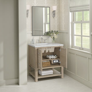 30 Inch Breckenridge Freestanding Vanity in Whitewashed Oak / Ethereal Noctis Top