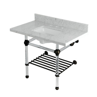 Templeton 36 Inch Console Sink in Carrara Marble