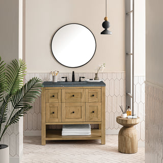 36 Inch Breckenridge Freestanding Vanity in Light Natural Oak / Parisien Bleu Top