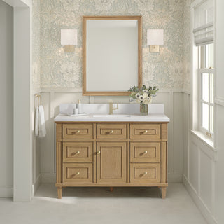 48 Inch Lorelai Freestanding Vanity in Light Natural Oak / White Zeus Top