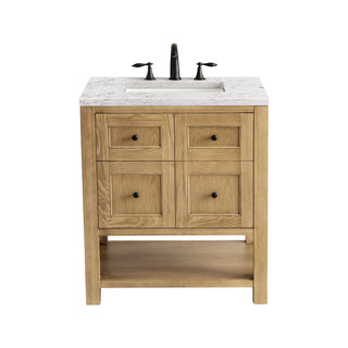 30 Inch Breckenridge Freestanding Vanity in Light Natural Oak / Eternal Jasmine Pearl Top