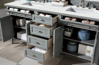 72 Inch Brittany Freestanding Vanity in Urban Gray / Ethereal Noctis Top