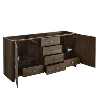 72 Inch Gracyn Freestanding Vanity in Sable / White Zeus Top