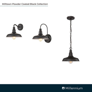 1-Light Outdoor Wall Sconce Powder Coated Black