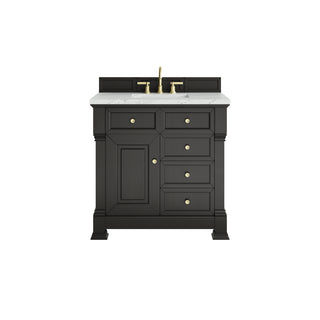36 Inch Brookfield Freestanding Vanity in Black Onyx / Ethereal Noctis Top