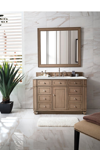 48 Inch Bristol Freestanding Vanity in Whitewashed Walnut / Ethereal Noctis Top