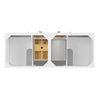 60 Inch Myrrin Freestanding Vanity in Bright White / White Zeus Top