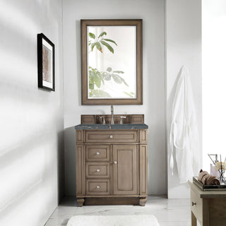 30 Inch Bristol Freestanding Vanity in Whitewashed Walnut / Parisien Bleu Top