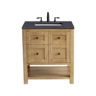 30 Inch Breckenridge Freestanding Vanity in Light Natural Oak / Charcoal Soapstone Top