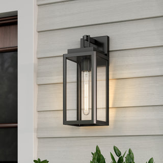 Alpharetta 15.5" High 1-Light Outdoor Wall Lantern - Powder Coated Black