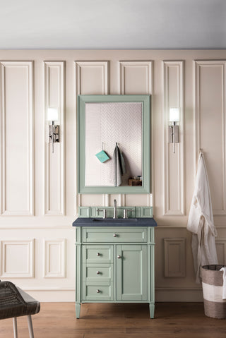 30 Inch Brittany Freestanding Vanity in Sage Green / Charcoal Soapstone Top