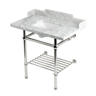 Pemberton 36 Inch Console Sink in Carrara Marble