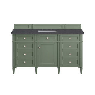 60 Inch Brittany Freestanding Vanity in Smokey Celadon / Charcoal Soapstone Top