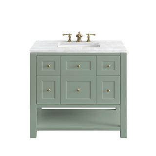 36 Inch Breckenridge Freestanding Vanity in Smokey Celadon / Arctic Fall Top